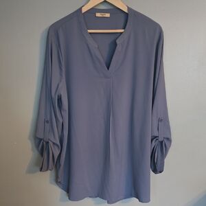 Women's Steel Blue Tunic Blouse